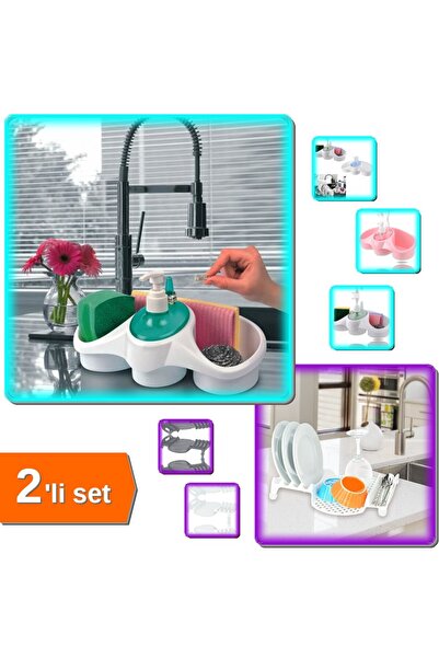 HerEveOyuncak Sünger Hazneli Sıvı Sabunluk Deterjanlık + Multi Bulaşıklık Tab...