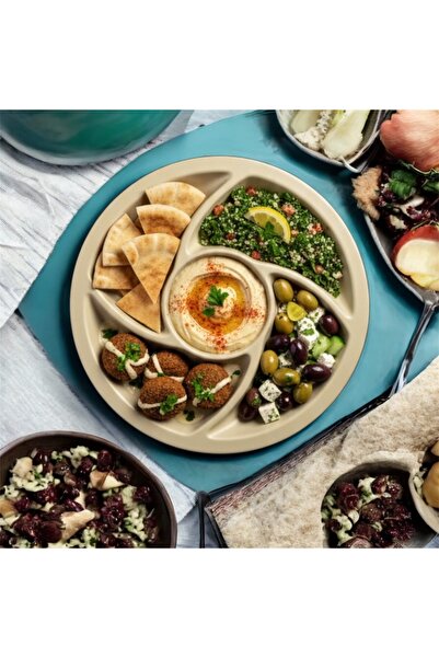 cc bin shihon Round 5-section appetizer and nut dish, 24 cm, healthy and break-resistant melamine