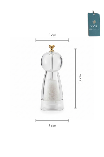YNSK Luxury |   Purex |   Acrylic Salt and Pepper Grinder Spice Grinder Transparent with Luxury Gold Detail