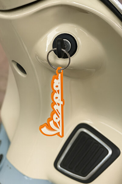 Yalıgraf Reklam Tabela حقيبة مفاتيح فيسبا ثلاثية الأبعاد من البليكسي جلاس باللون البرتقالي