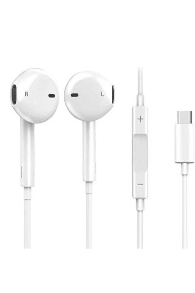 HYX USB-C Earphone White For 15 Pro Max, 16 Pro Max Samsung, Huawei, Oneplus, Xiaomi