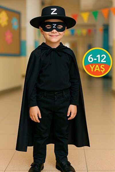 TOYFEST Zorro šešir, maska, plašt sa slovom Z, set kostima za decu, 3 dela, s...