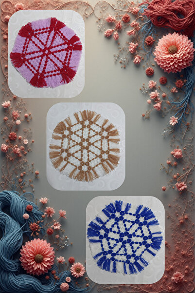 EL İŞİ 3 Adet Çeyizlik Örgü Banyo Lifi Kalın Dokulu Yumuşak Dayanıklı Spa Lif...