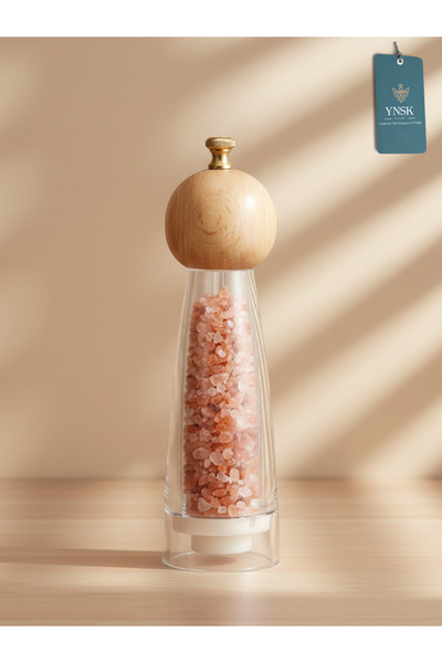 YNSK Luxury |   Bamboox |   Acrylic Salt and Pepper Grinder Spice Grinder Transparent with Luxury Gold Detail