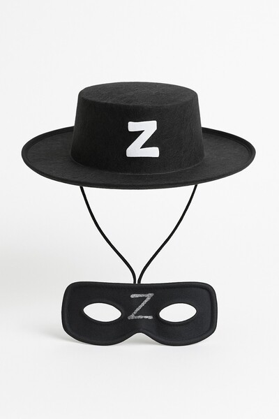 TOYFEST Z Letter Zorro Hat Mask Cape Kids Costume Set 3 Piece Party Costume Set - (Ages 6-12)