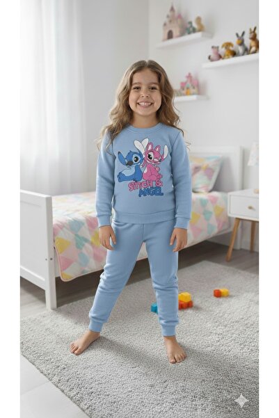 KOKOŞ BEBEK Set de trening pentru fete Stitch Angel cu imprimeu - 3/10 ani - 31568