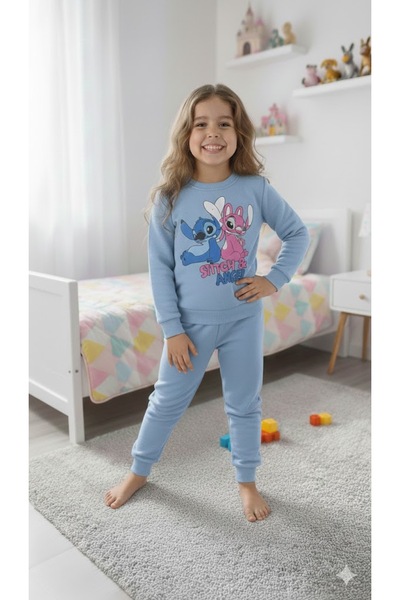 KOKOŞ BEBEK Set de trening pentru fete Stitch Angel cu imprimeu - 3/10 ani - 31568