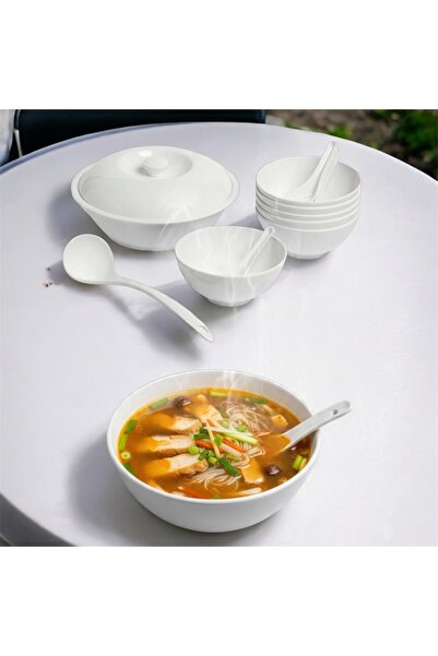 cc bin shihon 15-piece soup set for 6 people, made of high-quality pure melamine.