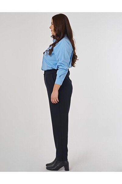 Kayra Pocket Detailed Fabric Trousers Black