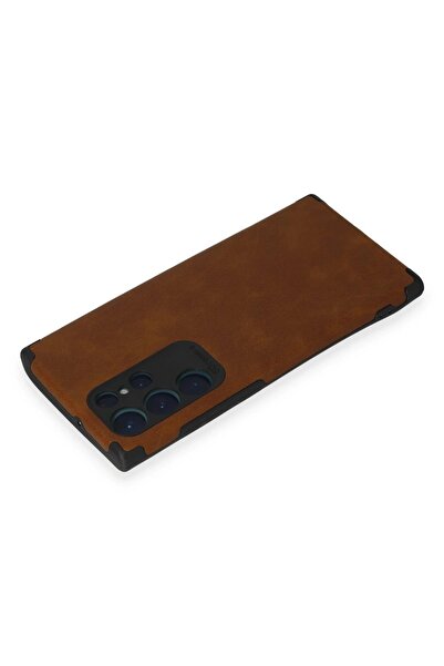 OEM Samsung Galaxy S22 Ultra Case Loop Leather Silicone - Brown-(5796) - Tygo9265-2055