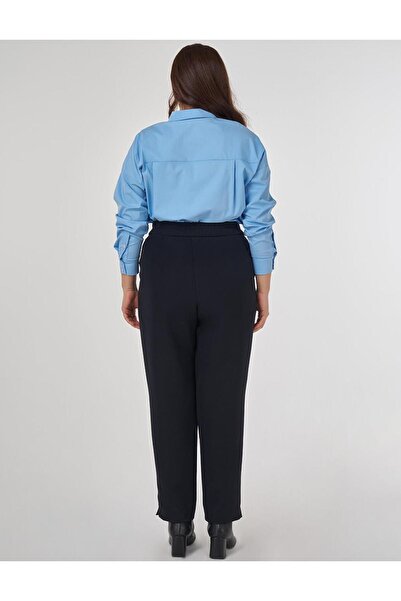 Kayra Pocket Detailed Fabric Trousers Black