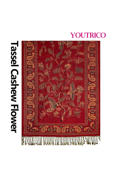 Youtrico Women Double-sided scarf,exotic style scarf,paisley tassel design