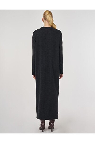 Kayra Reglan Sleeve Knitwear Dress Black