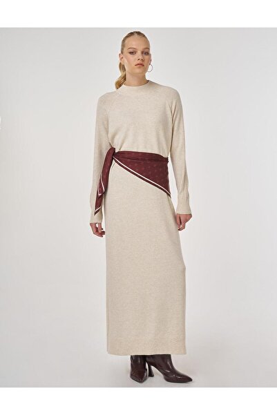 Kayra Reglan Sleeve Knitwear Dress Cream