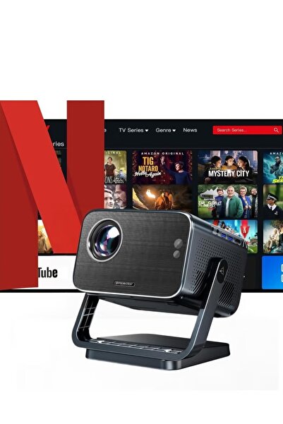 FlashHawk 4K Projector - 800 ANSI Native 1080P Mini Smart Android OS Projecto...