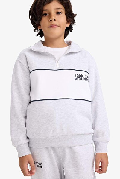 DeFacto Φούτερ για αγόρια με μισό φερμουάρ και μαλακό χνούδι εσωτερικά G5542A825CW