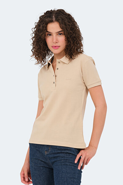 Slazenger Vera I Women's Polo Neck Beige T-Shirt