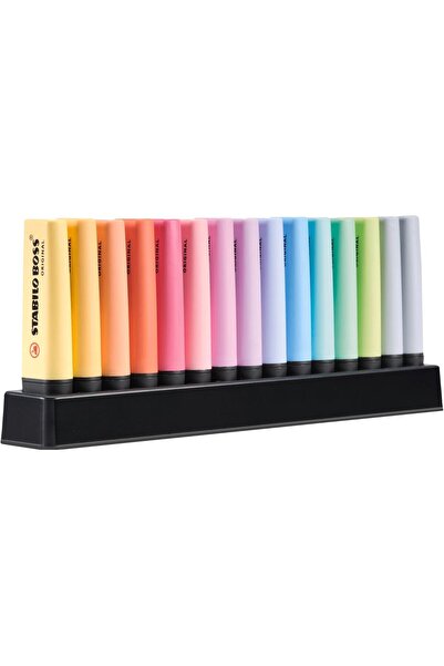 Stabilo BOSS Original Pastel Highlighters - Office Set 15 Pieces (14 Assorted Pastel Colors + 2 Dark