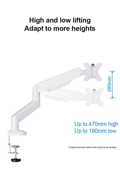 FlashHawk حامل شاشة فردي بذراع دوار كامل الحركة مع مشبك وقاعدة تثبيت للشاشة مقاس 13-32 بوصة