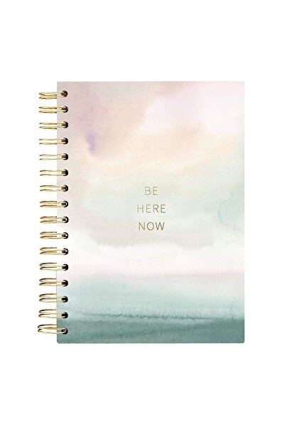 genernic مجلة جرافيكية حلزونية بغلاف مقوى - تصميم ألوان مائية "كن هنا الآن"، ...