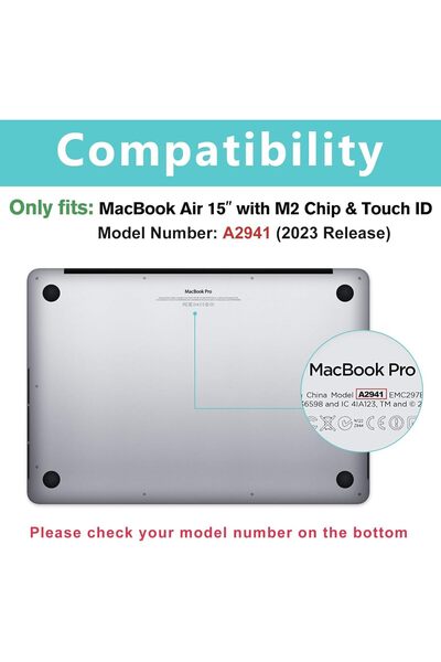 EXCEFORE Hard Shell Case for MacBook Air 15-inch (A3114/A2941) - Grey