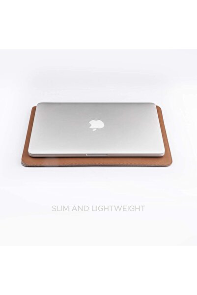 Comfyable 13-inch Laptop Sleeve for MacBook Air/Pro, Faux Leather, Brown
