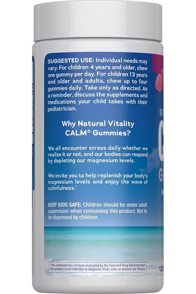 Natural Vitality Raspberry-Lemon Anti-Stress Gummies (120 Pieces)