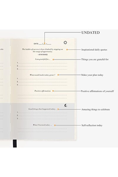 Generic Gratitude Journal - 5-Minute Daily Undated Journal for Happiness & Positivity (Beige)