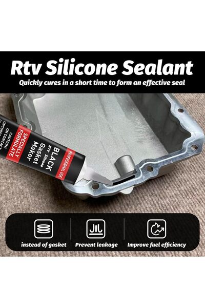 KASTWAVE RTV Silicone Gasket Maker, High Temp Oil-Resistant Sealant for Engines (Black, 170g)