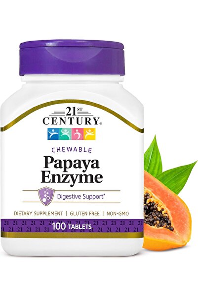21st Century , Papaya Enzyme, 100 Chewable Tablets