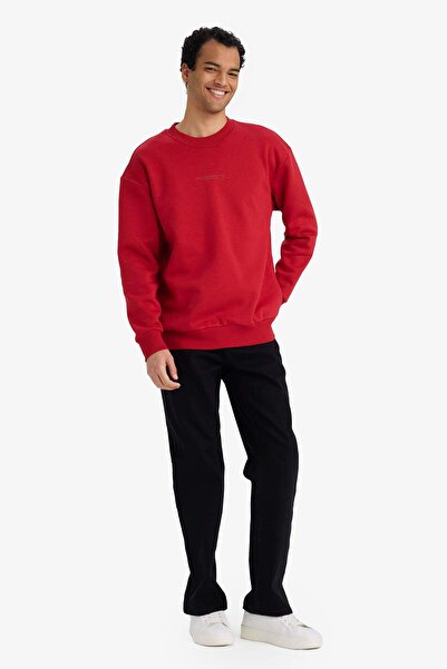 DeFacto Boxy Fit Crew Neck Soft Fleece Printed Sweatshirt X8282Az25Au