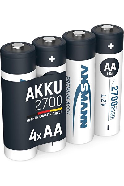 ANSMANN بطاريات AA قابلة لإعادة الشحن [عبوة من 4] 2700 مللي أمبير في الساعة N...