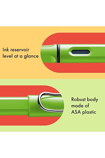 Lamy Safari Fountain Pen, Fine Nib, Green, Model 1230633