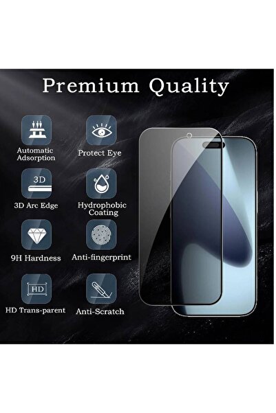 HYX [2+2 Pack] Privacy Screen Protector for iPhone 17 Pro Max - Anti-Spy 9H Tempered Glass