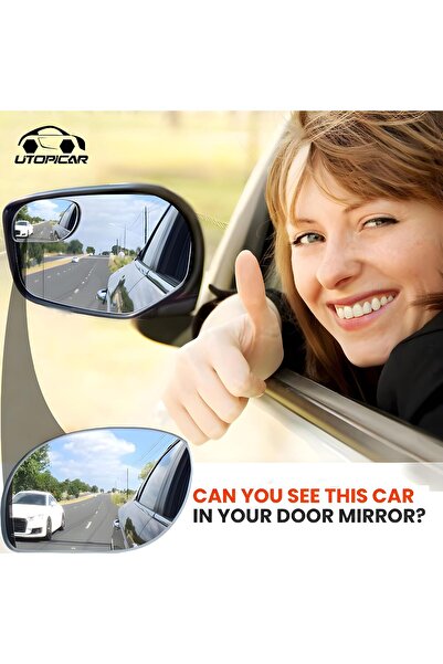 Utopicar Blind Spot Mirrors (Frameless Design, 2 Pack)