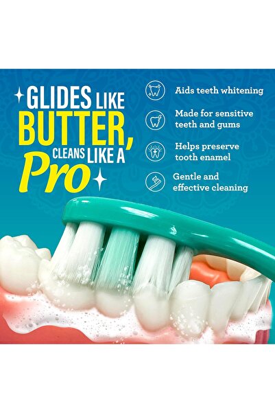 GuruNanda Butter On Gums Toothbrush, 8000+ Ultra Soft Softex Bristles, 6 Count