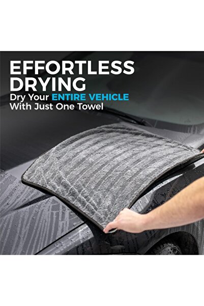 The Rag Company - The Gauntlet Drying Towel, 70/30 Korean Microfiber, 900gsm, 20 x 30 in, Ice Grey