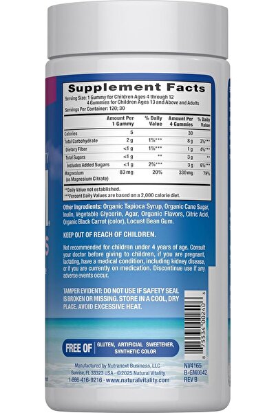 Natural Vitality Raspberry-Lemon Anti-Stress Gummies (120 Pieces)