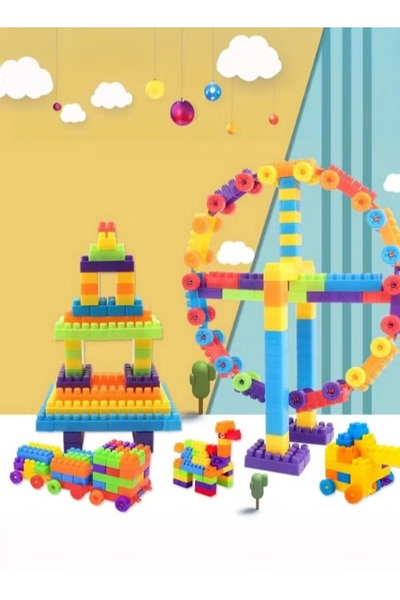 Generic Children's building block set, 210 large stacking blocks, suitable as a gift for kids