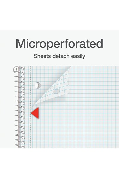 Oxford 2-Pack Spiral Notebooks, Single Subject, 5x5 Graph Paper, 8.5 x 10.5 in, Black, 70 Perforated