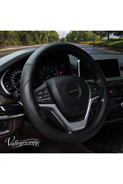 Valleycomfy أغطية عجلة القيادة من الجلد المايكروفايبر - 15 بوصة (أسود)