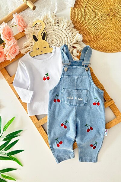 Minigimin Cicileri Miniğimin Cicileri Kiraz işleme Detaylı Kız Bebe 2 li Salo...