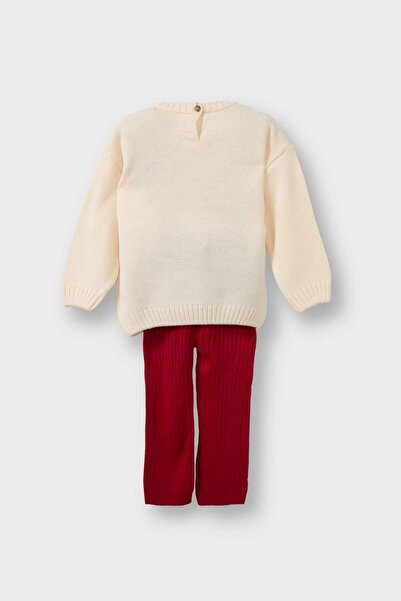 DeFacto Baby Girl New Year's Themed 2-Piece Set Knitwear Sweater Bottom F2679A525Wn