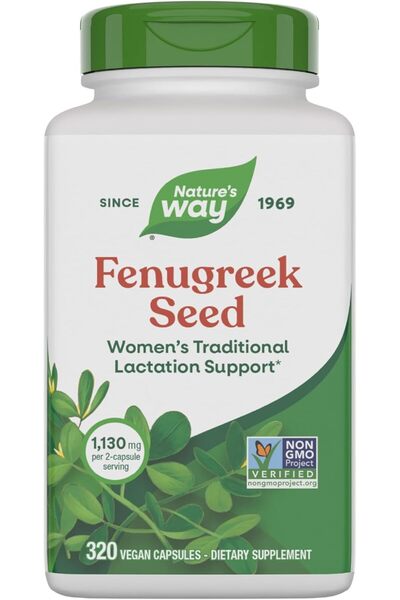 Nature's Way Fenugreek Seed, Traditional Lactation Supplement, 320 Vegan Capsules