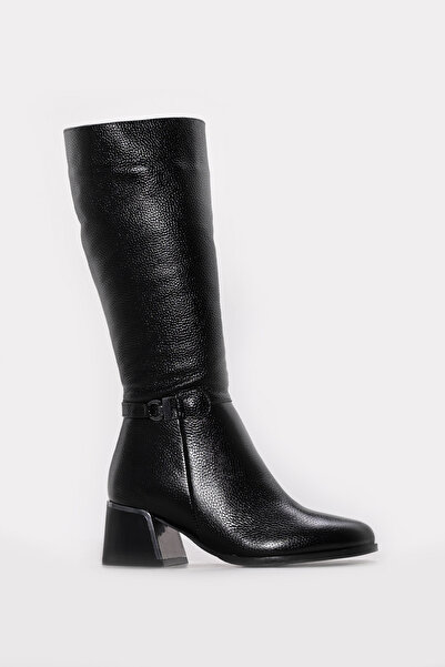 FAST STEP Genuine Leather & Fur Women's Wedge Heel Boots 064Kza267