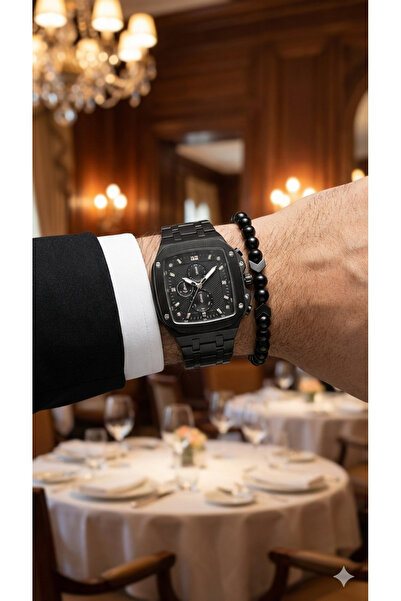 Leerybee Bileklik Hediyeli Çelik Son Moda Erkek Kol Saati