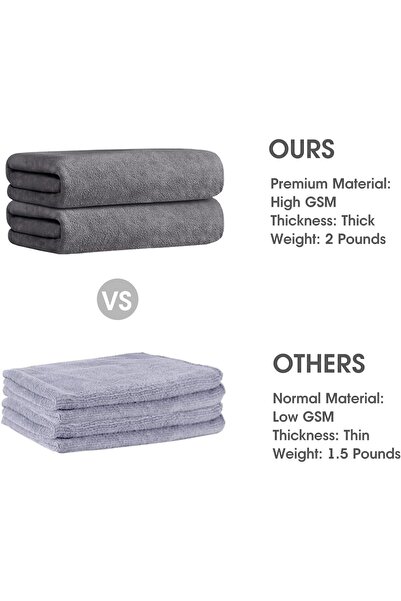JML Microfiber Bath Towels, 2-Pack, 30 x 60 in - Gray