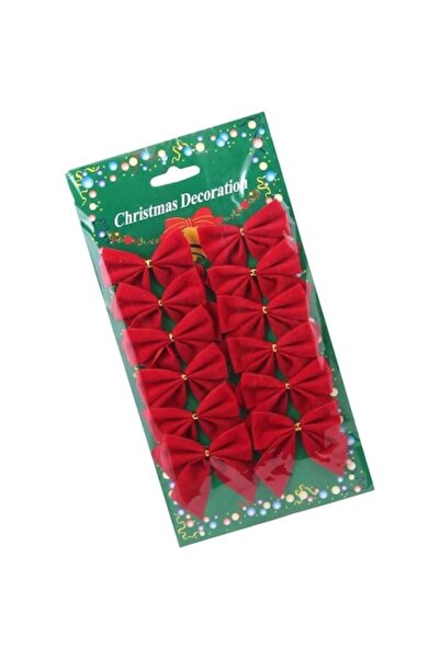 OEM Set de 12 fundițe decorative roșii pentru Crăciun