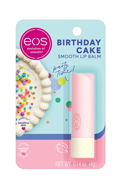 Eos مرطب شفاه بزبدة الشيا من إي أو إس - كعكة عيد ميلاد، منتجات للعناية بالشفا...