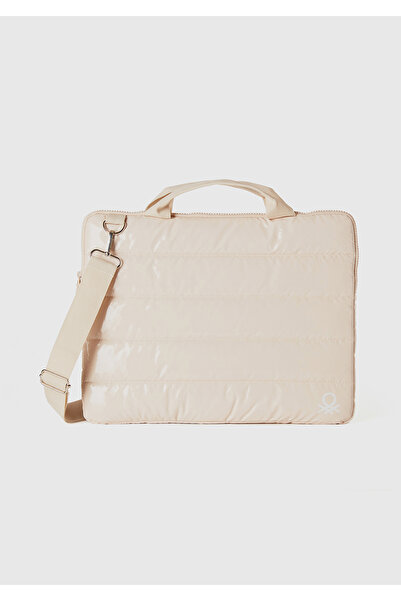 United Colors of Benetton Unisex Cream Laptop Bag